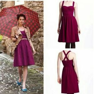 HD In Paris ANTHROPOLOGIE velvet magenta dress